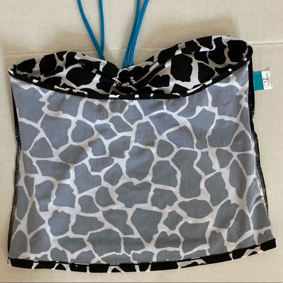Sun Casual Black White Giraffe Stone Tankini Sz 12 - Picture 16 of 16